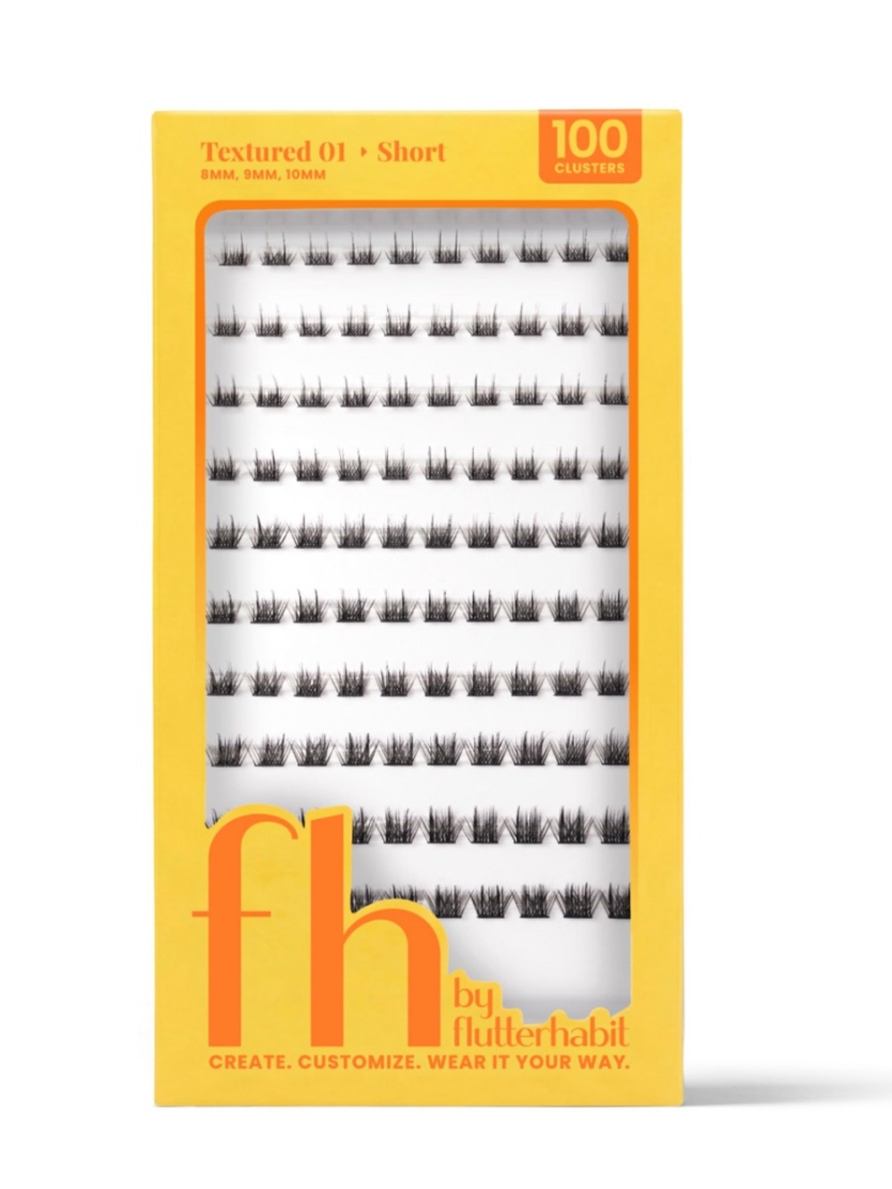 New FH By Flutterhabit, Mega Pack DIY Lash Clusters, Textured Short, 100 Count
